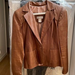 Brown leather blazer